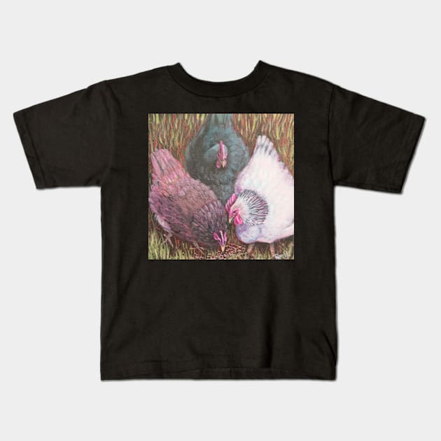 Three Chooks Kids T-Shirt by bevhardidge